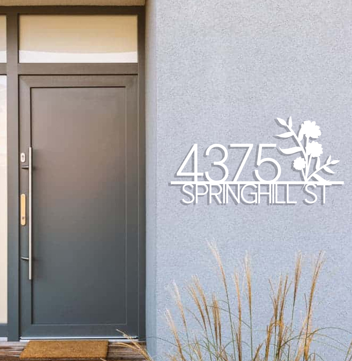 the front door of a building with a sign that reads 4375 springhill