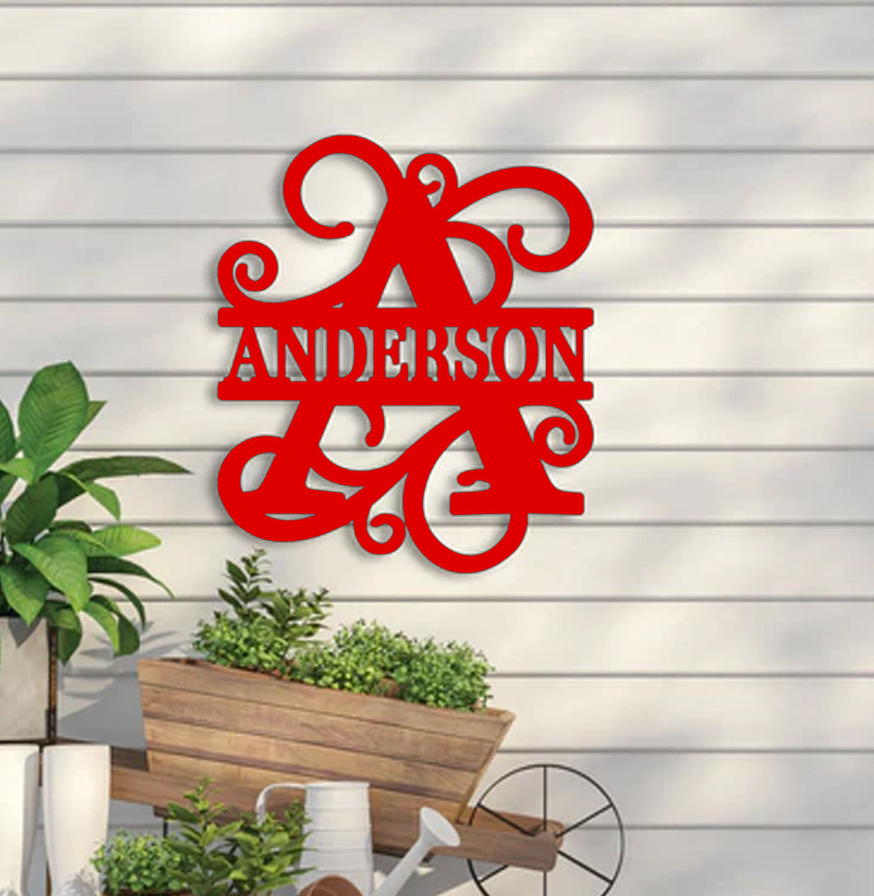 Vined Monogram Sign