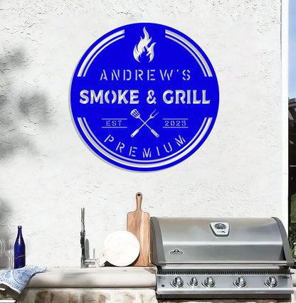 Personalized Smoke & Grill Sign