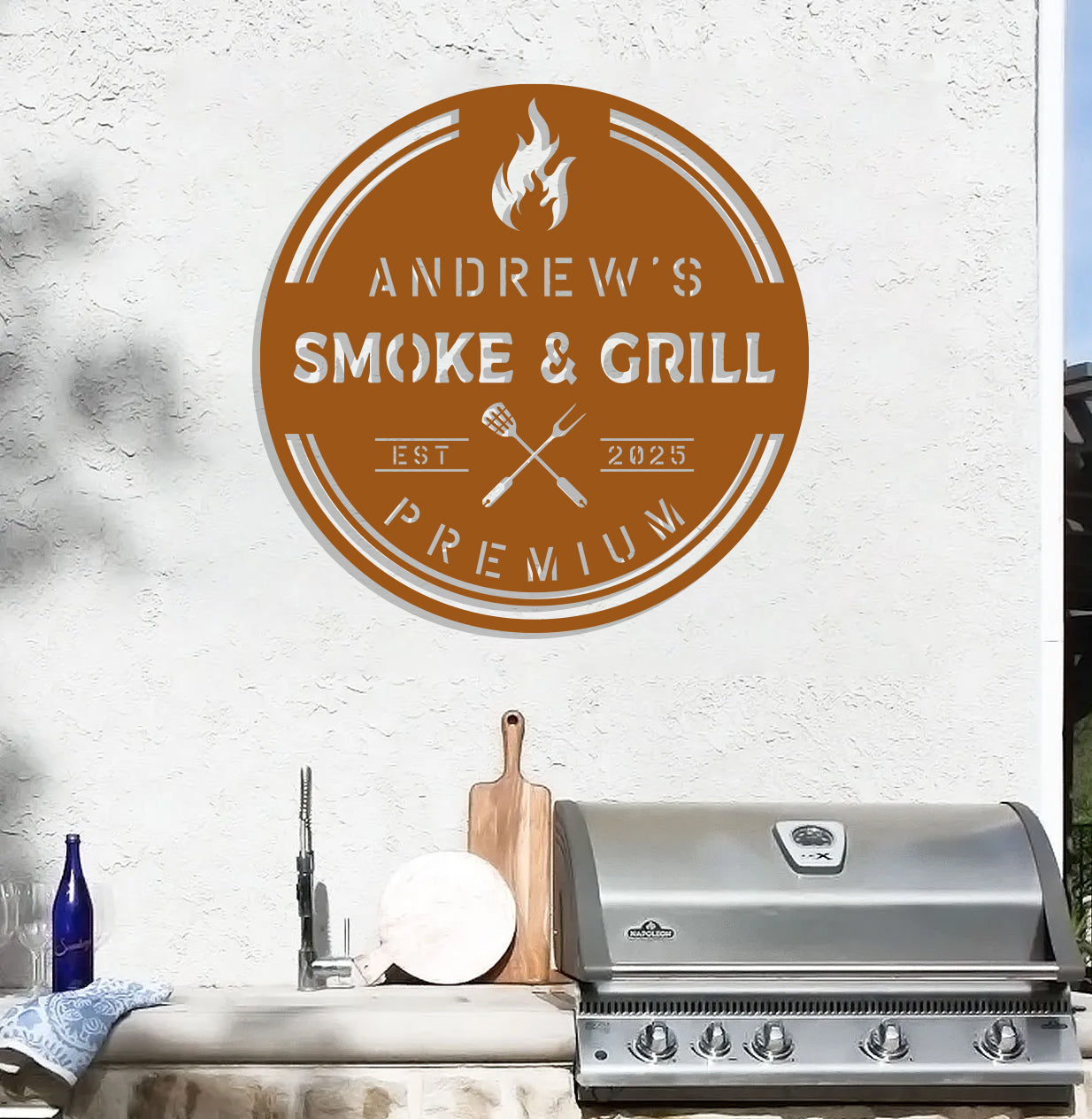 Personalized Smoke & Grill Sign