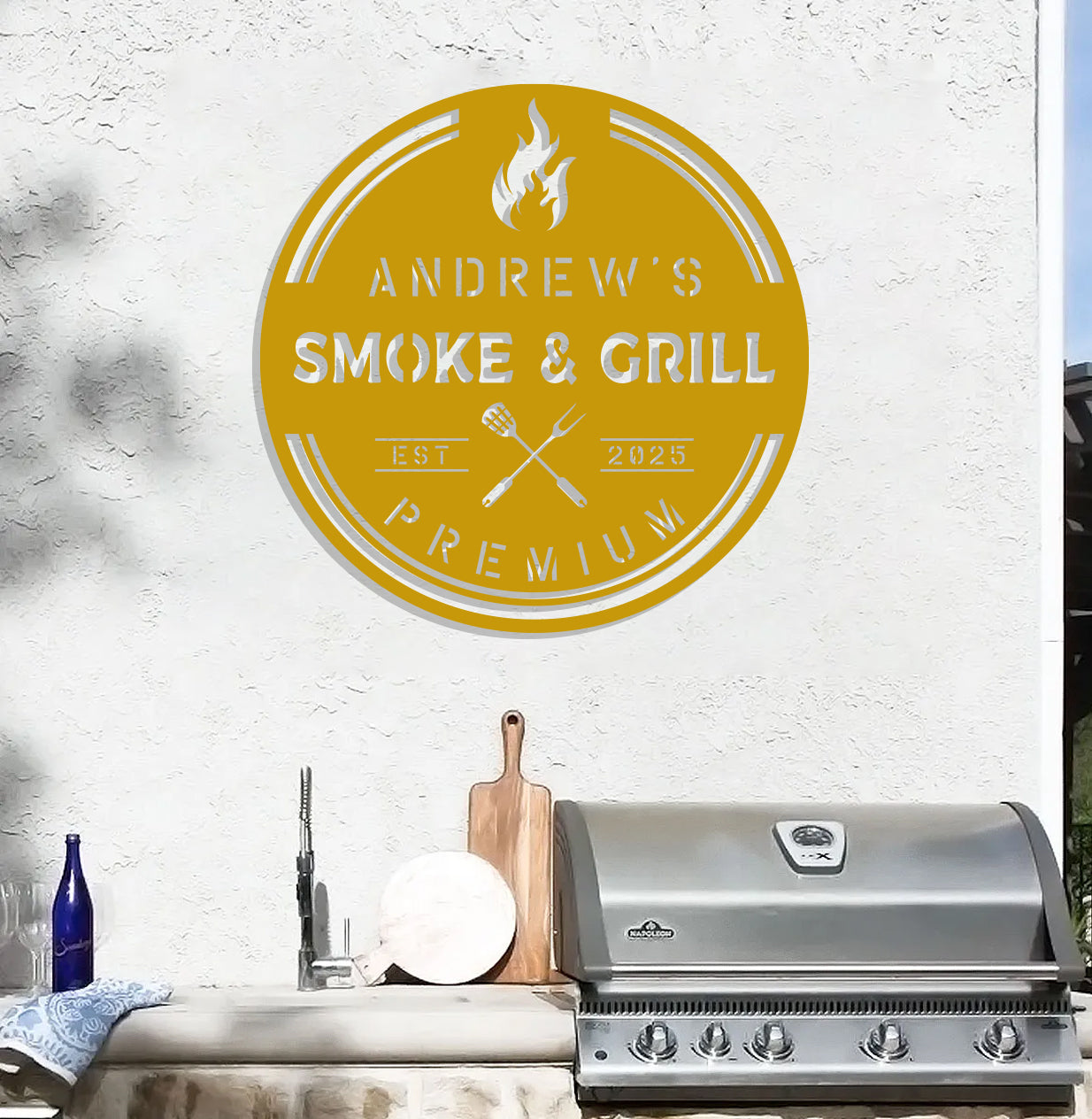 Personalized Smoke & Grill Sign