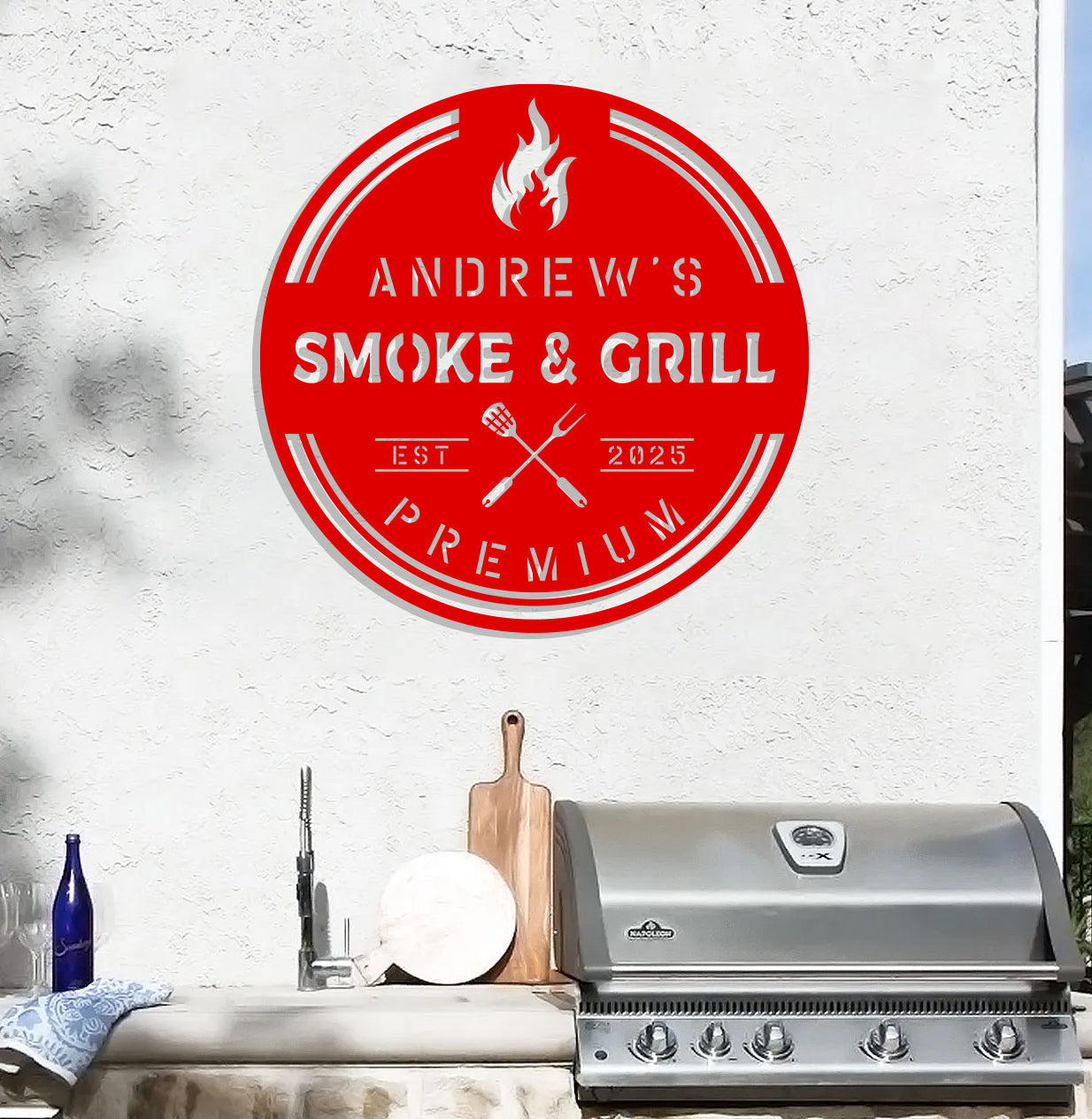 Personalized Smoke & Grill Sign