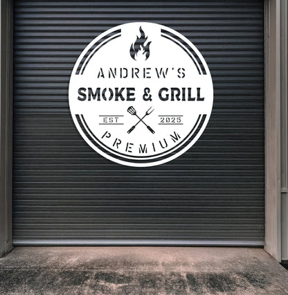 Personalized Smoke & Grill Sign