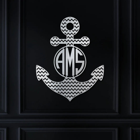 Anchor with Zig Zag Design and Monogram