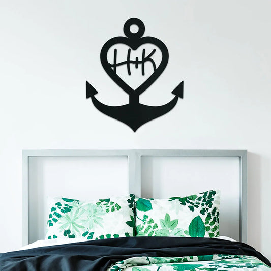 Anchor with Couple Initials Sign