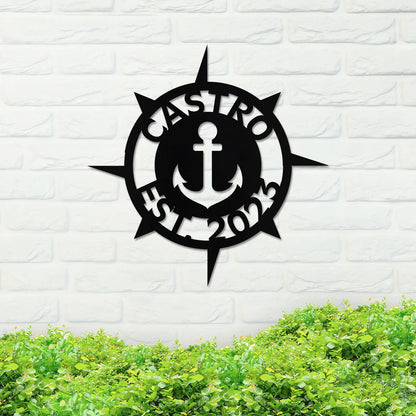 Nautical Anchor Family Established Sign