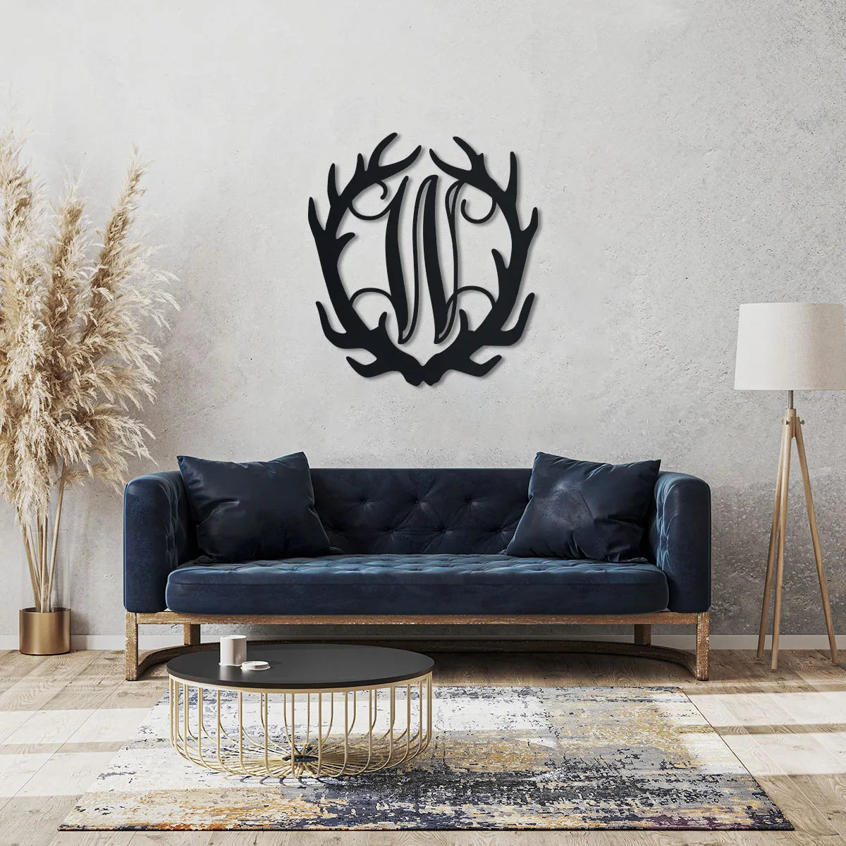 Custom Initial with Antlers Design