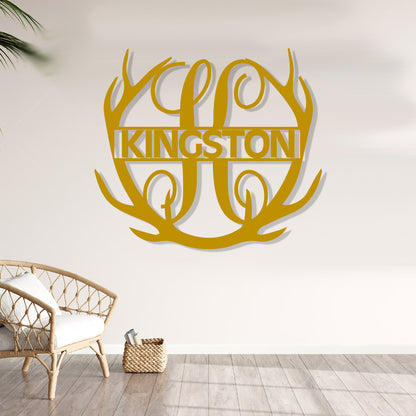 Antlers Monogram Initial and Name