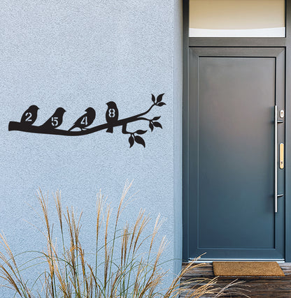 Birds On Branch Address Sign