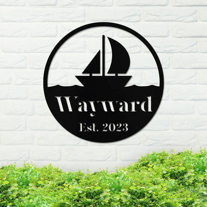 Sailboat Family Name Established Sign