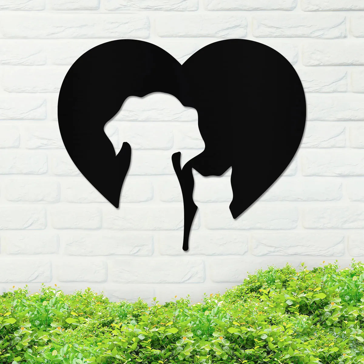 Dog and Cat Silhouettes in Heart Sign