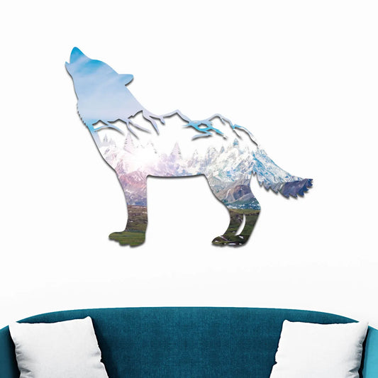 Denali Mountains in Wolf Wall Art