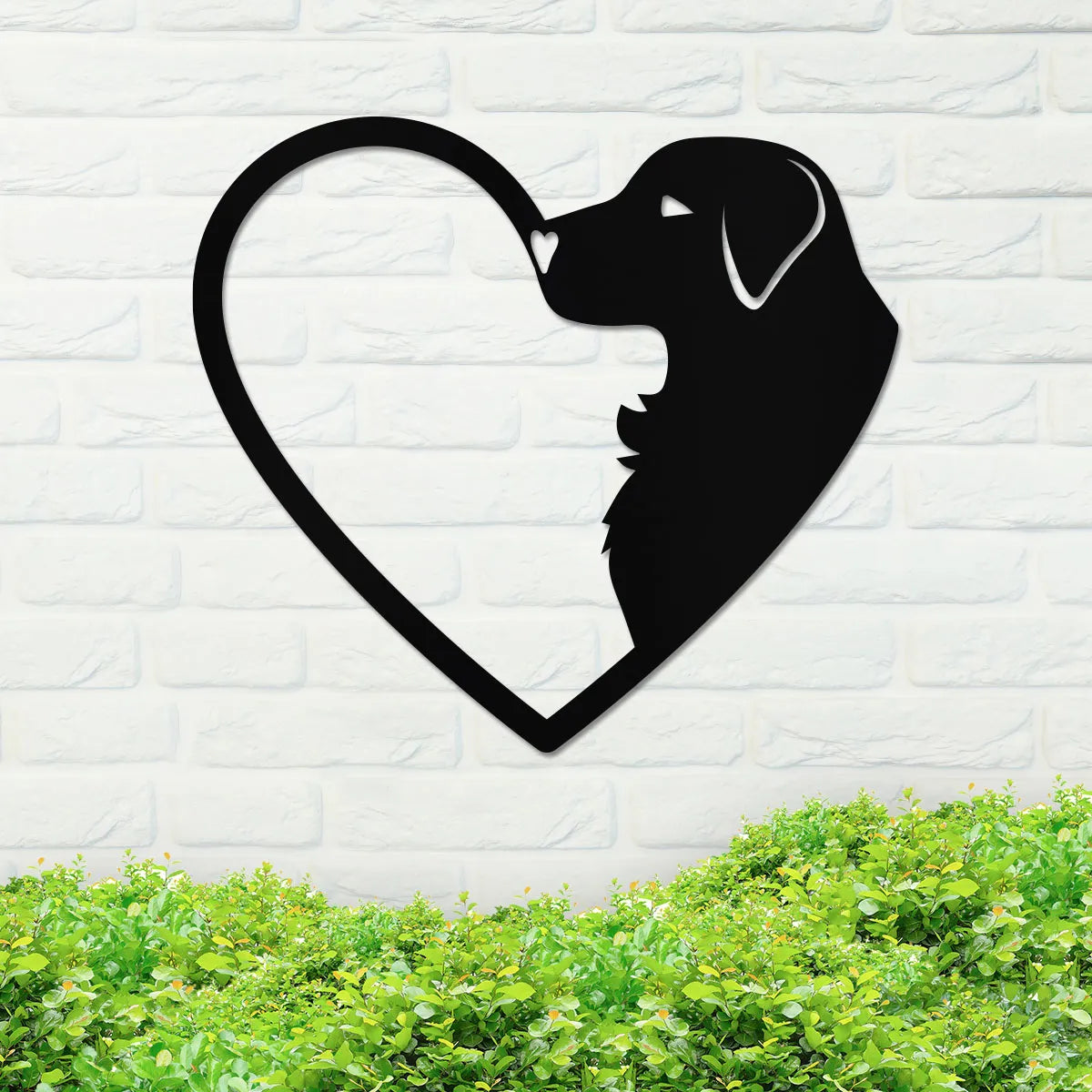 Dog Silhouette in Heart Sign