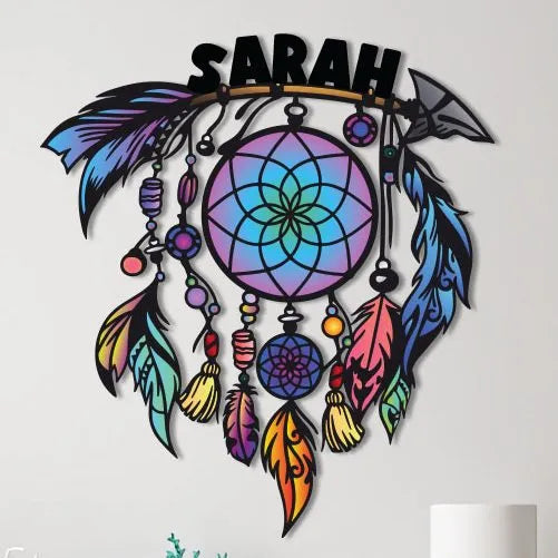 Colorful Dreamcatcher Name Sign