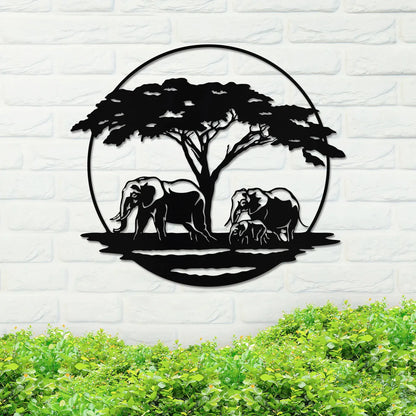 Elephant with Calf in the Serengeti Sign