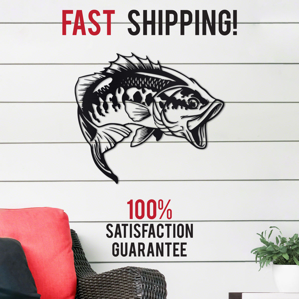 Bass Fish Sign – Apex Metal Signs