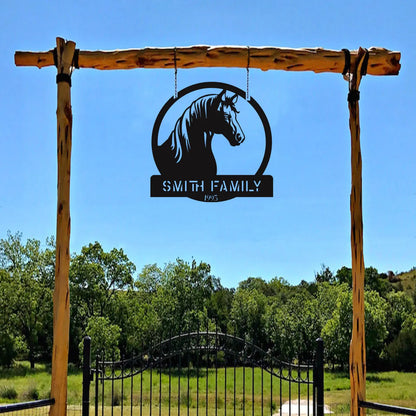 Metal Horse Farm Sign w Year v2