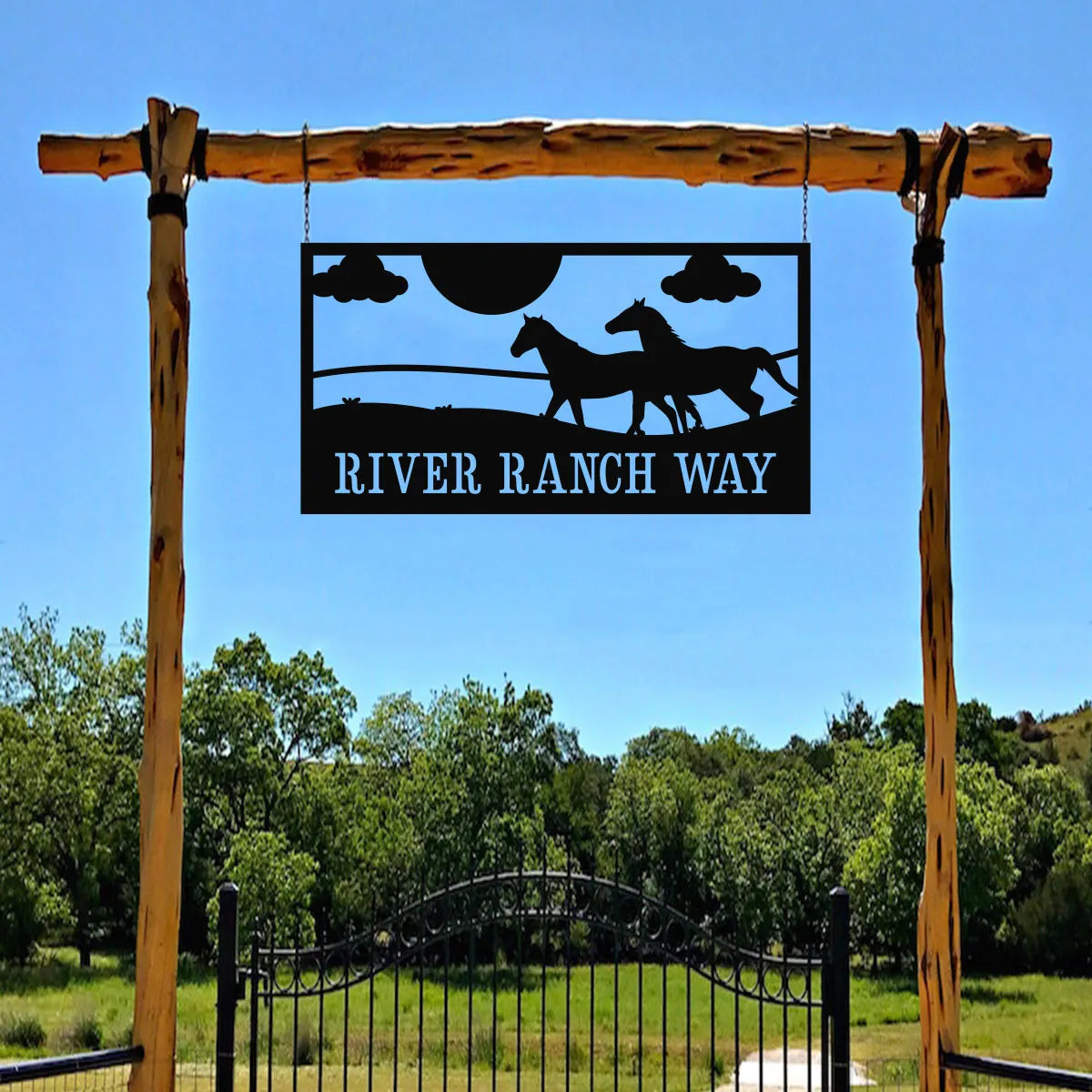 Horse Ranch House Number Sign