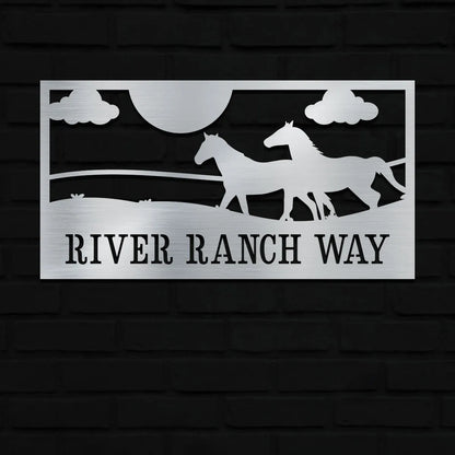 Horse Ranch House Number Sign