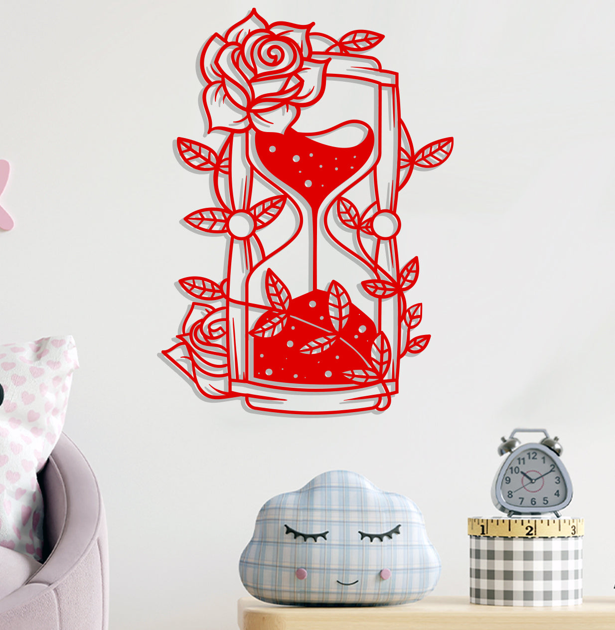 Hourglass w Rose Sign