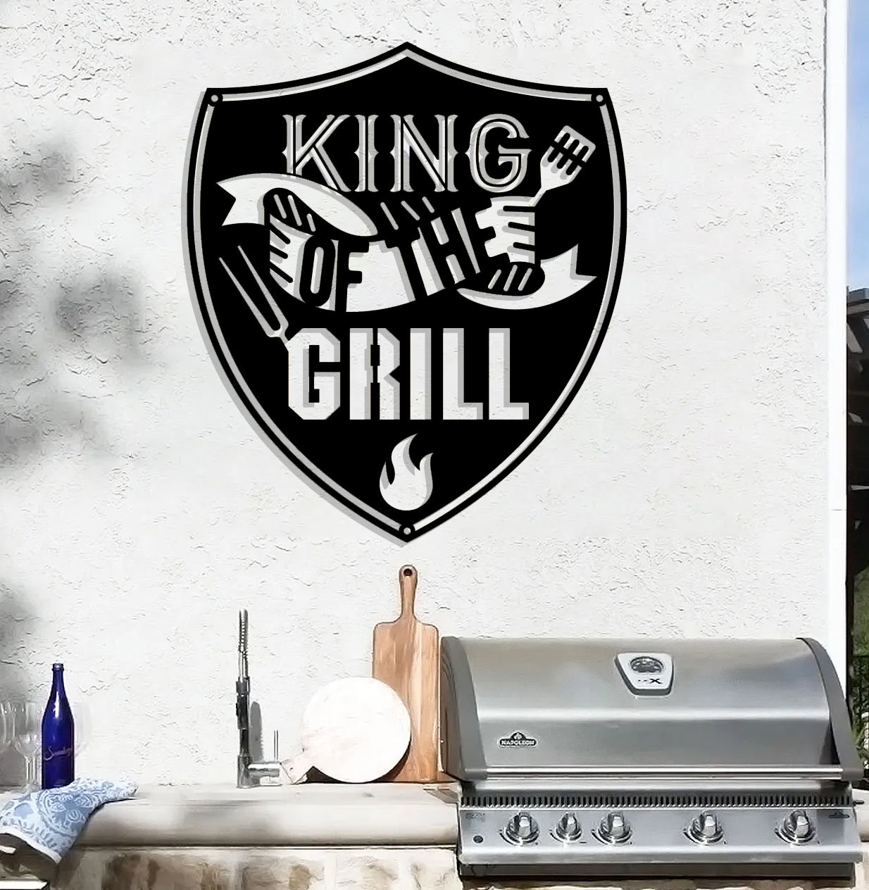 King of the Grill in Shield Sign