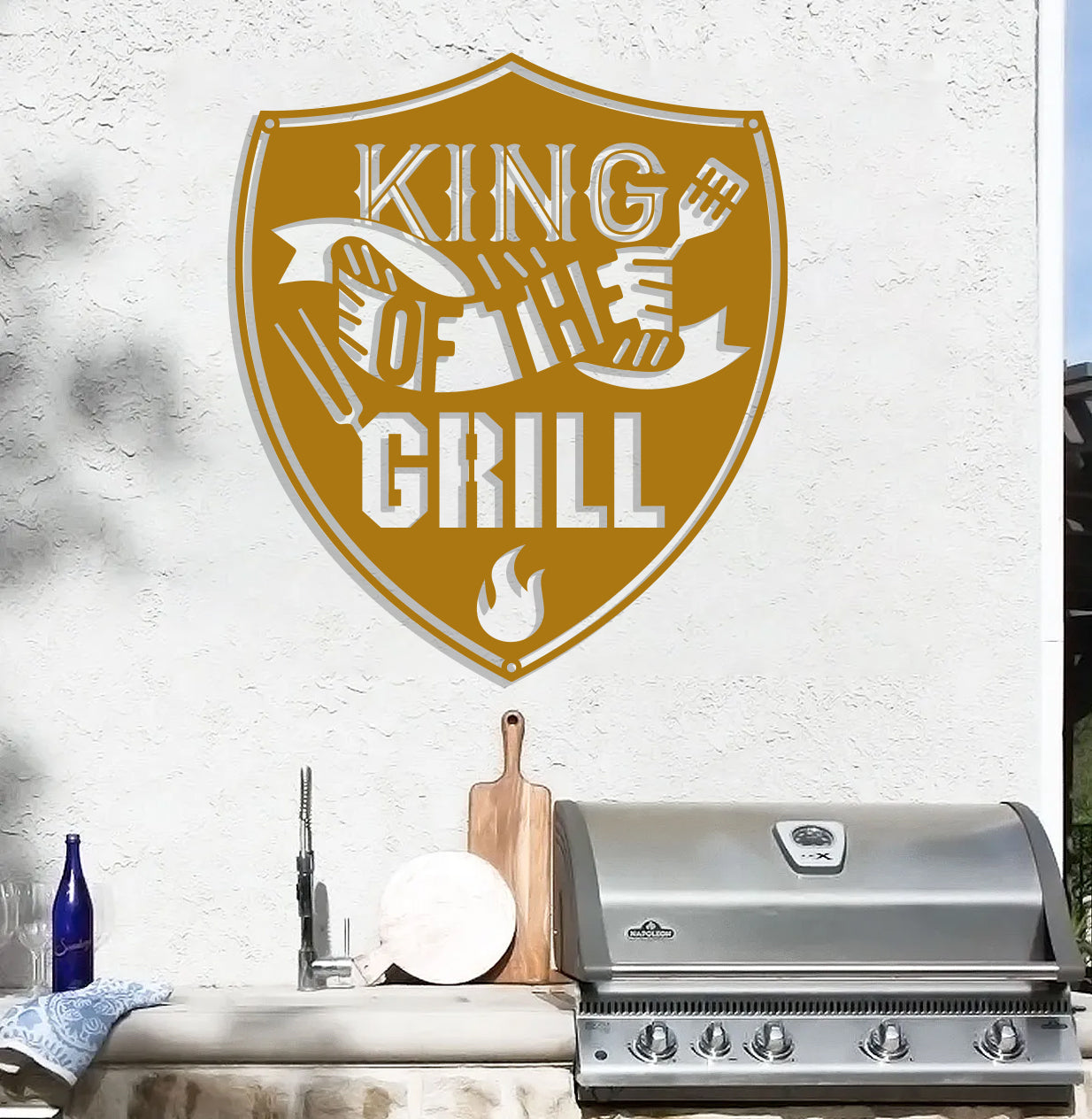 King of the Grill in Shield Sign