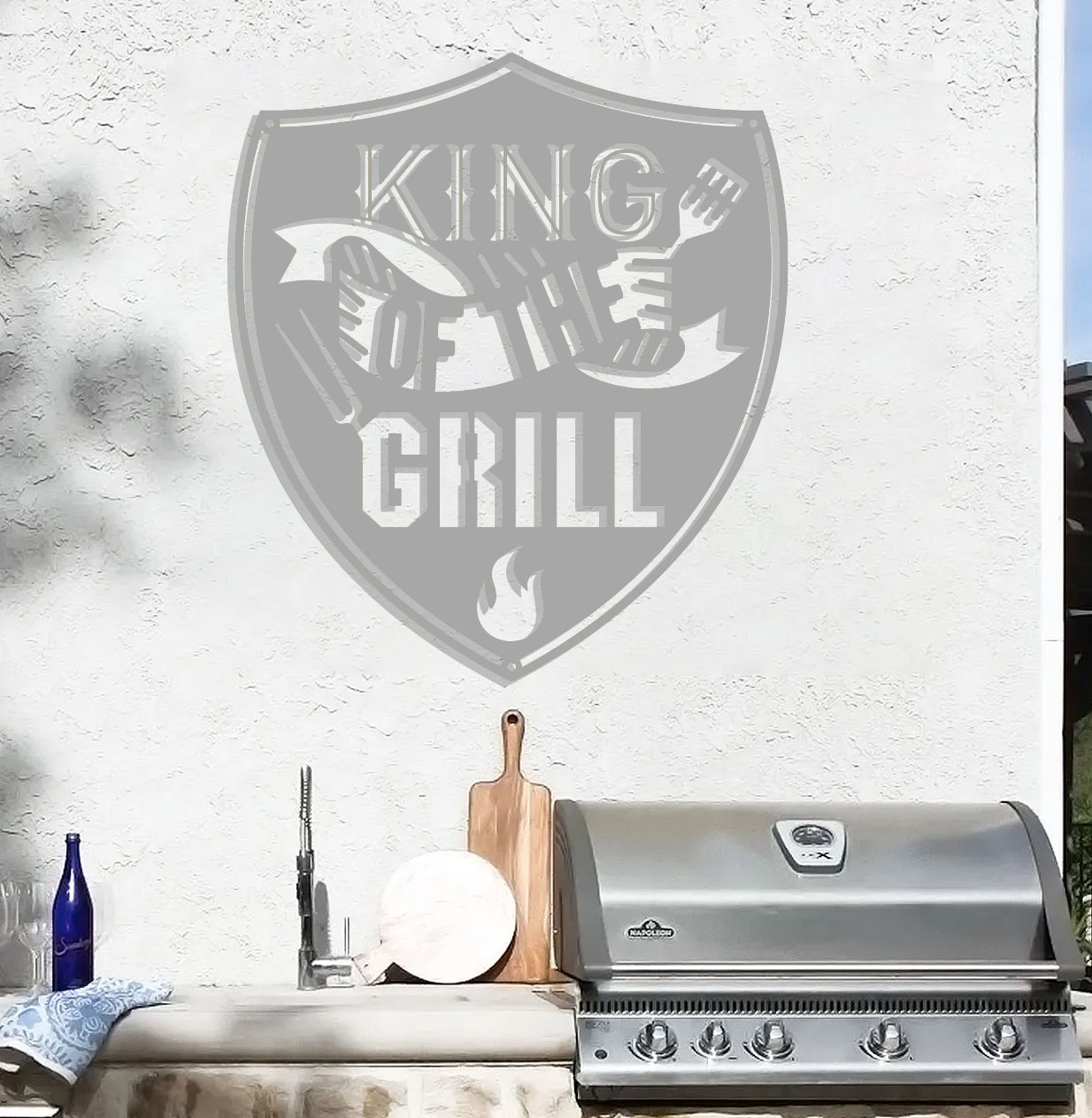 King of the Grill in Shield Sign