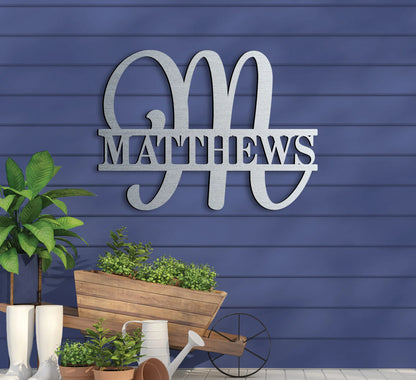 Fancy Split Monogram Sign