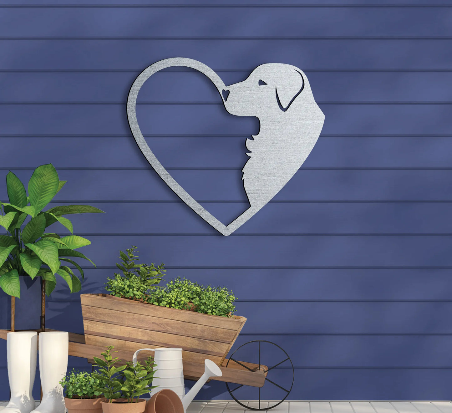 Dog Silhouette in Heart Sign