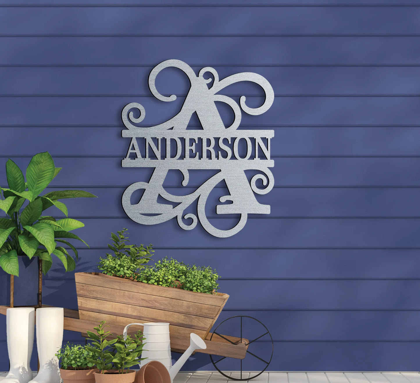 Vined Monogram Sign