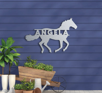 Running Horse Name Sign