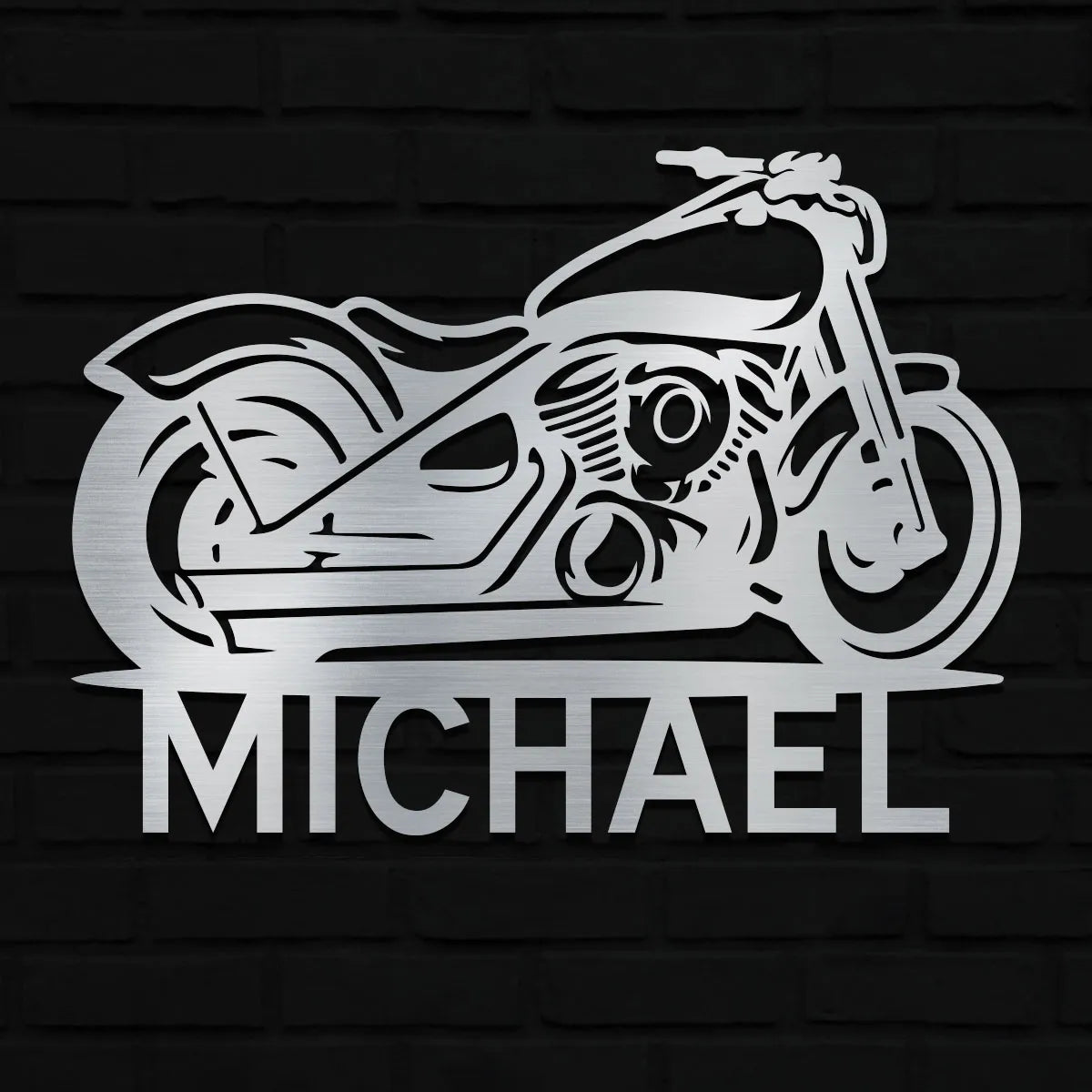 Motorcycle w Name Sign