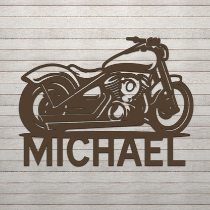 Motorcycle w Name Sign
