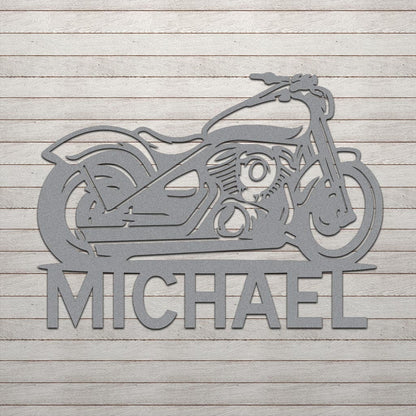 Motorcycle w Name Sign