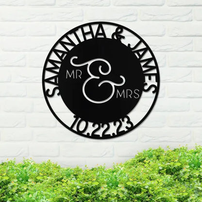 Wedding Sign, Mr & Mrs, Names and Date 2