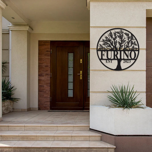 Tree Of Life Established Family Name Sign