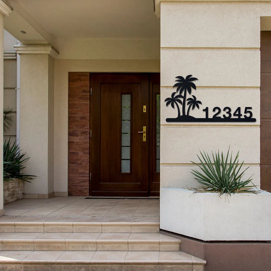 Palm Trees Address Sign