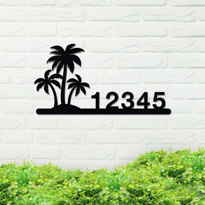 Palm Trees Address Sign