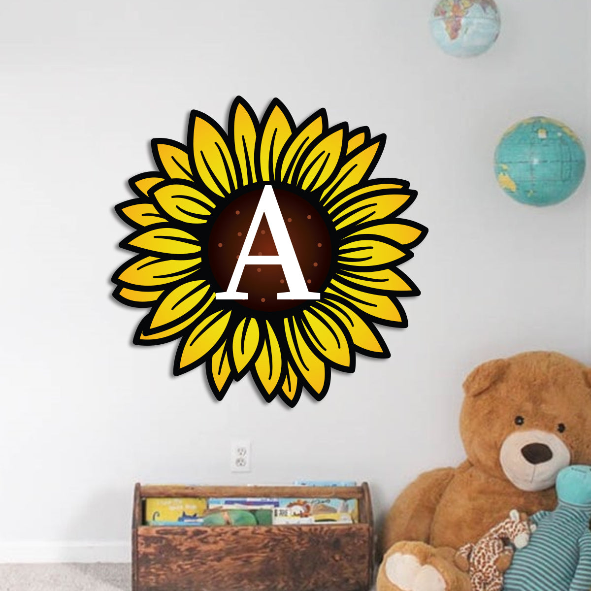 Colorful Sunflower Name Sign