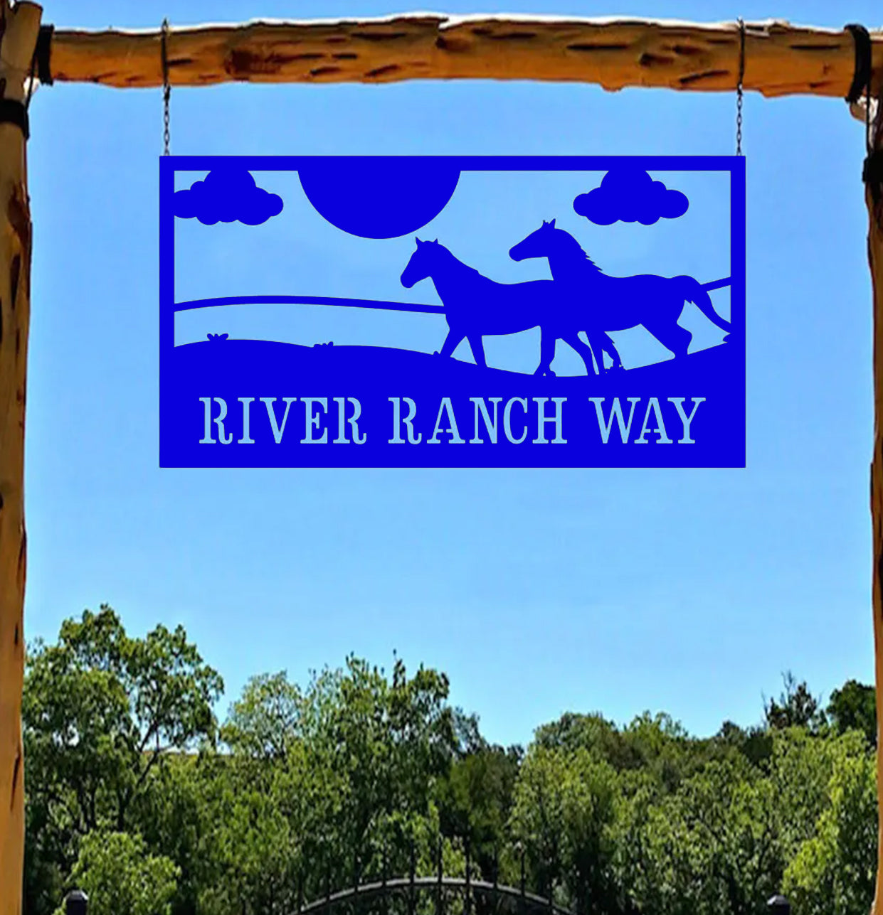 Horse Ranch House Number Sign