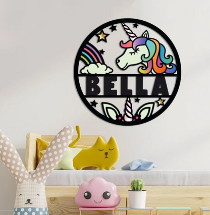 Unicorn Kids Nursery Sign