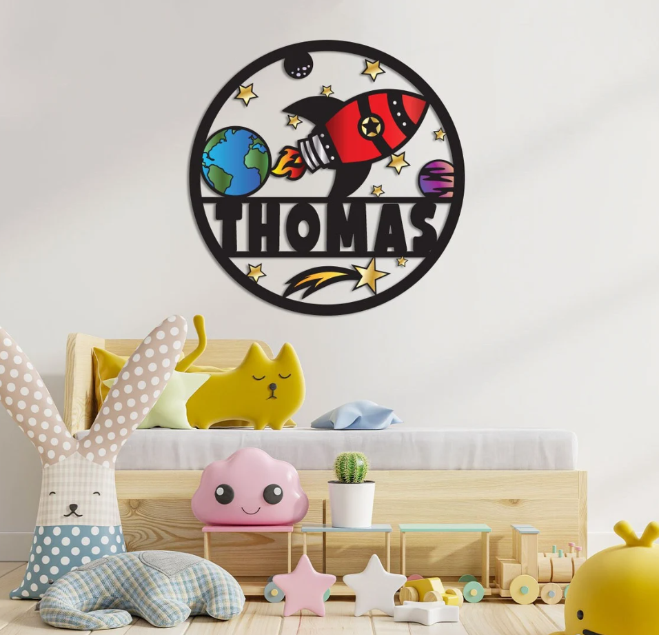 Rocket Kids Nursery Sign
