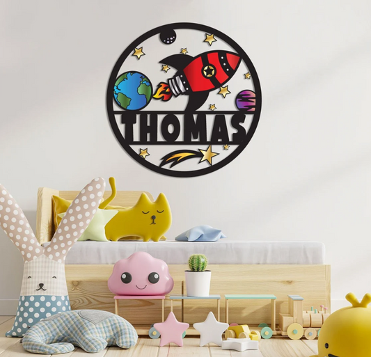 Rocket Kids Nursery Sign
