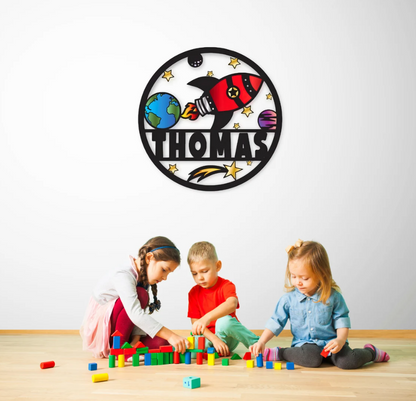 Rocket Kids Nursery Sign