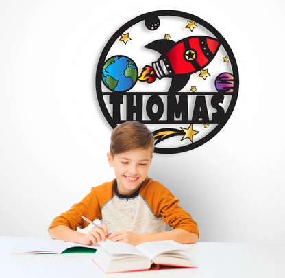 Rocket Kids Nursery Sign