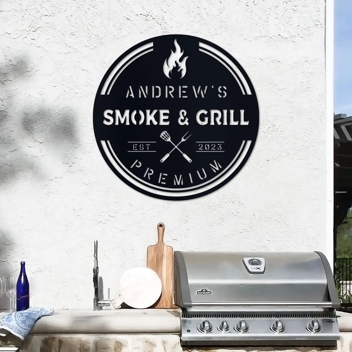 Personalized Smoke & Grill Sign