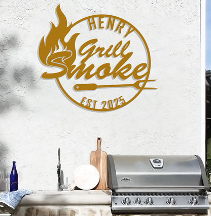 Personalized Grill Smoke Sign