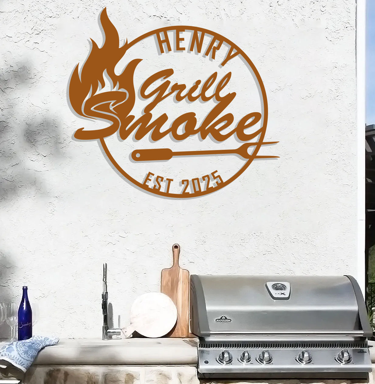 Personalized Grill Smoke Sign