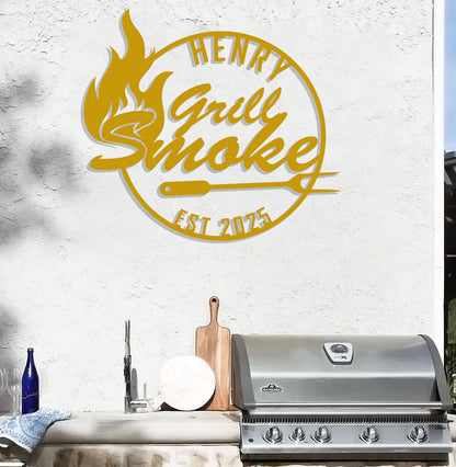 Personalized Grill Smoke Sign