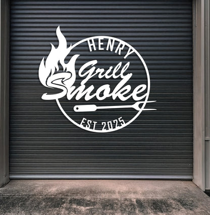 Personalized Grill Smoke Sign